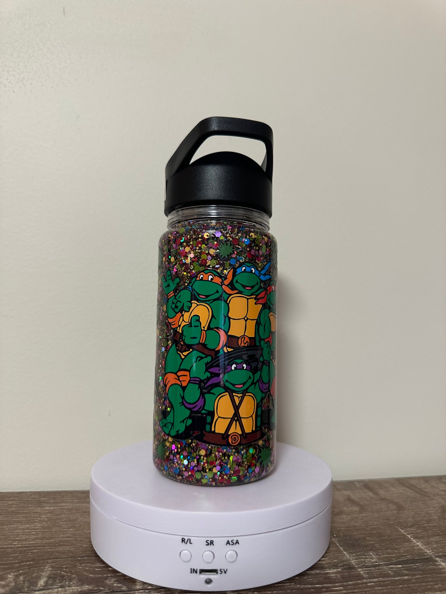 Ninja turtle kids snow globe drink bottle